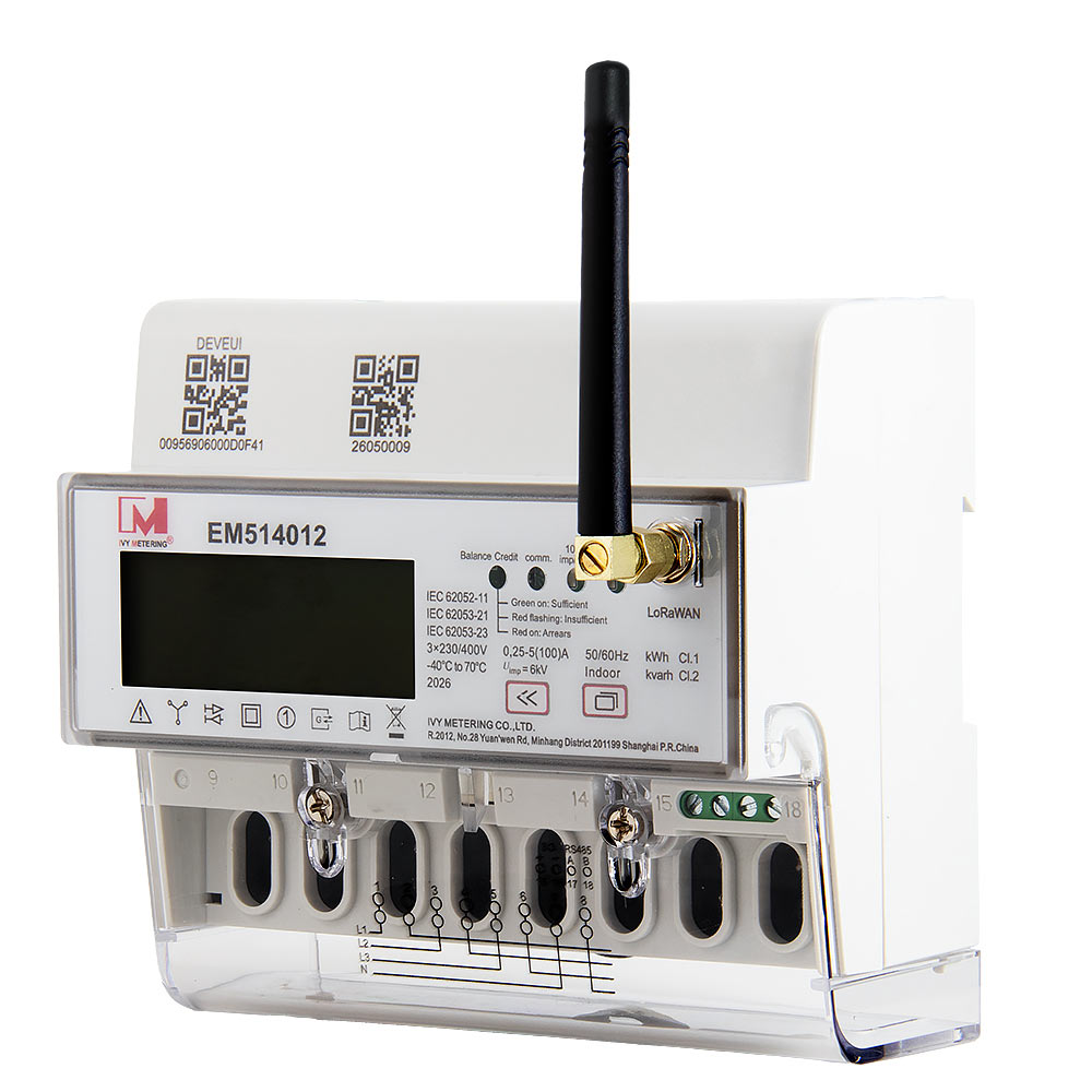 Three Phase LoRaWAN Energy Meter with Built in Relay for IOT Metering