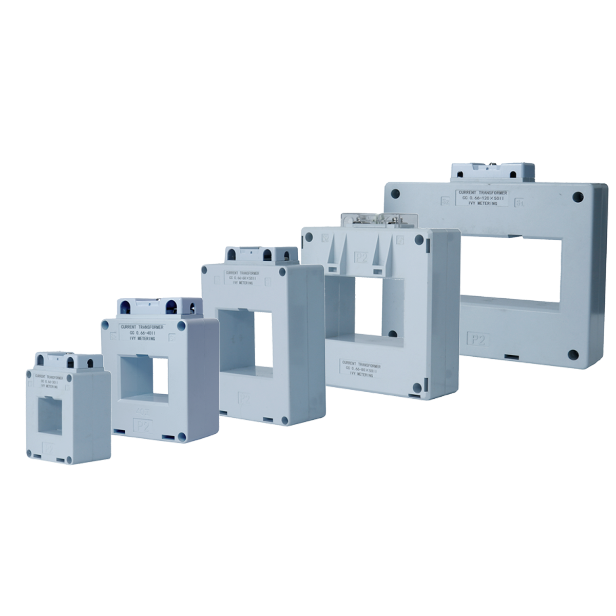 CC 0.66 II Type Split Core Current Transformer - 0.2/0.5 Class Light Blue for 660V 200-3000A High Precision Power Sampling