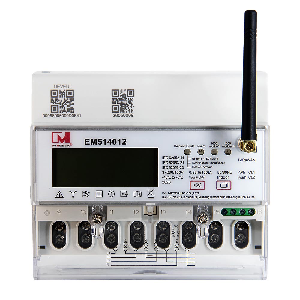 3Phase LoRawWAN Energy Meter Prepaid Mode Measuring Instruments Directive